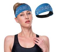 GuoChe Blue Flag Stars Patriotic Non-Slip Sweat Wicking Headband Women Elastic Sweat Bands for Head for Running Gym Washing Face Cycling