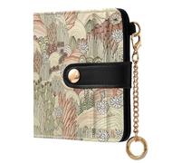 GuoChe Boho Cactus Desert Women's Folding Card Wallet Portable PU Leather Wallet With Card Slots for Men Women Travel