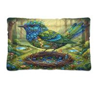 GuoChe Bowerbird Safari Clearing Collage Washable Pet Bed Mat Soft Comfortable Anti-Slip Bottom for Medium/Large Dogs 36" x 24"