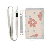 GuoChe Boys Trifold Outdoor Sports Wallet for Kids Wallets Credit ID Card Slim Small Coin Purses Polka Dot Red Floral Pattern