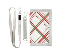 GuoChe Boys Trifold Outdoor Sports Wallet for Kids Wallets Credit ID Card Slim Small Coin Purses Red White Interlaced