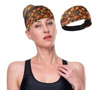GuoChe Camouflage Background Maple Leaf Pattern No Slip Sweat Bands Headbands for Women Stretchy Sweatbands for Women for Running,Yoga,Gym,Athletic Sports