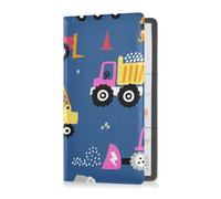 GuoChe Car Registration and Insurance Card Holder Childish Blue Building Trucks Vehicle Insurance and Registration Holders Wallet Case for ID Card Driving Licence Key Contact Information, 1 size