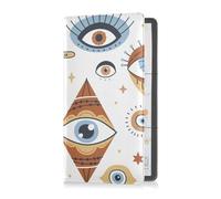 GuoChe Car Registration and Insurance Card Holder Evil Eyes Hand Stars Orenge Blue Vehicle Insurance and Registration Holders Wallet Case for ID Card Driving Licence Key Contact Information Cards