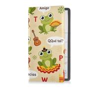 GuoChe Car Registration and Insurance Card Holder Frog Spanish Phrase PU Leather License Registration Holder for Driver License Insurance Card Paperwork for Men Women, 1 size