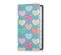 GuoChe Car Registration and Insurance Card Holder Valentine's Day Colorful Broken Hearts Blue Vehicle Insurance and Registration Holders Wallet Case for ID Card Driving Licence Key Contact