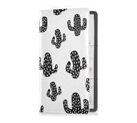 GuoChe Car Registration and Insurance Card Holder Western Cactus Plant Mexicana White for Women Men Registration and Insurance Card Holder Car Essentials