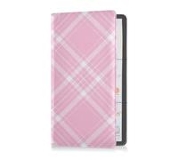 GuoChe Car Registration and Insurance Holder Buffalo Plaid Tartan Check Scotland Pink for Women Men Registration and Insurance Card Holder Car Essentials