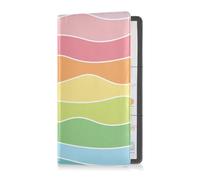 GuoChe Car Registration and Insurance Holder Colorful Waves Rainbow Color Vehicle Insurance and Registration Holders Wallet Case for ID Card Driving Licence Key Contact Information Cards, 1 size