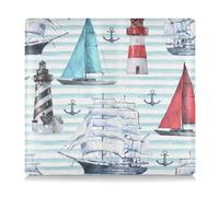 GuoChe Car Registration and Insurance Holder Nautical Various Boats Blue Vehicle Insurance and Registration Holders Wallet Case for ID Card Driving Licence Key Contact Information Cards, 1 size