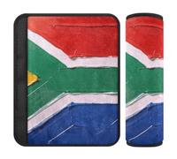 GuoChe Car Seat Belt Pads 2 Pcs Soft | Seat Belt Shoulder Strap Covers Pad for Adults and Kids S South Africa Flag South African National (2)