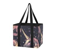 GuoChe Car Trunk Organizer Sturdy Reusable Shopping Bags Cosmic Starry Utility Tote Are Foldable with Handles & Hard Bottom for Picnic Outings, Holiday Travel, 1 Pack