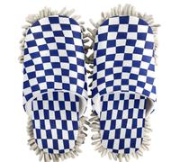 GuoChe Chenille Cleaning House Slippers Navy Blue and White Buffalo Plaid Gingham Check Pattern1, Navy Blue and White Buffalo Plaid Gingham Check Pattern1, Medium Women/Large Men