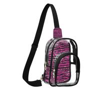 GuoChe Chest Bag See Through durables Fabric Compact Size Adjustable Strap Multi Pockets Large Main Pocket Storage Fashion