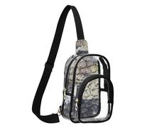 GuoChe Chest Bag See Through durables Fabric Compact Size Adjustable Strap Multi Pockets Large Main Pocket Storage Fashion, Multicolor Python Snake Skin Seamless Pattern, One Size
