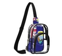 GuoChe Chest Bag Transparent PVC durables Fabric Compact Size Adjustable Strap Multi Pockets Inner Security, Flag of Saint Helena, Ascension and Tristan Da, One Size