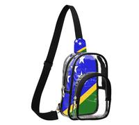 GuoChe Chest Bag Transparent PVC durables Fabric Compact Size Adjustable Strap Multi Pockets Inner Security, National Flag of Solomon Islands, One Size