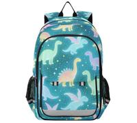 GuoChe Children Daily Rucksack Aqua Speckled Creature | Reflective Strip Night Safety Design with Multi Compartment Storage Pockets for Kids Ages 6-12 School Travel Camping Day Trip