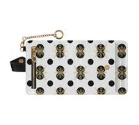 GuoChe Christmas Black White Gold Snowflakes Dots Women's Leather Folding Wallet Fancy PU Leather Bifold Wallet for Women