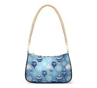 GuoChe Christmas Blue Winter Balloon Trendy Chain Bag for Women Crossbody Handbags for Ladies