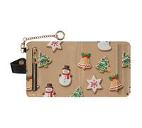 GuoChe Christmas Cookie Pattern Ladies Classic Foldable Wallet Convenient Compact PU Leather Wallet for Girls Women Ladies