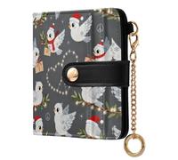 GuoChe Christmas Dove Ladies Cute Foldable Wallet Convenient Compact PU Leather Wallet for Women