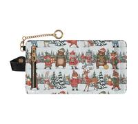 GuoChe Christmas forests Animals Ladies Classic Foldable Wallet Unique Premium PU Leather Wallet for Woman Girl