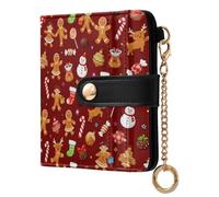 GuoChe Christmas Gingerbread Man Ladies Lightweight Foldable Wallet Fancy Compact PU Leather Wallet for Men Women Travel