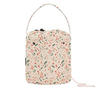 GuoChe Christmas Holly Berries Crochet Bags Crochet Storage Bag with Holes Travel Storage for Crochet Knit Crochet Organizers