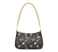 GuoChe Christmas Plaid Hearts Stars Holly Trendy Chain Crossbody Fanny Packs for Women Womens Handbags for Birthday Gifts