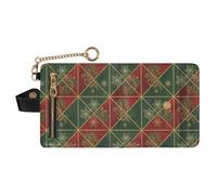 GuoChe Christmas Red Green Gold Pinecone Snowflake Women's Folding Wallet For Women Waterproof PU Leather Card Wallet for Women