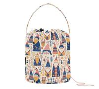 GuoChe Christmas Scandinavian Goodluck Gnome Crochet Yarn Bag Crochet Bag Yarn with Holes Travel Bag for Crochet Holder Storage Organizer
