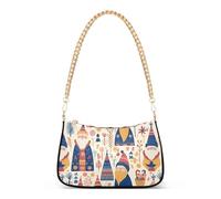 GuoChe Christmas Scandinavian Goodluck Gnome Trendy Chain Crossbody Travel Bag Handbags for Ladies