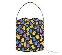 GuoChe Christmas Sequined Colorful Ghosts Yarn Bags Yarn Carrier Bag with Holes Storage Bags for Crochet Carrier Crochet Backpack