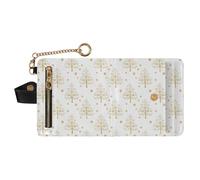 GuoChe Christmas White Gold Trees Dots Ladies Bifold Wallet Fancy PU Leather Wallet With Card Slots for Women Boys Girls