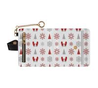 GuoChe Christmas White Red Grey Tree Snowflake Mitten Women's Folding Wallet For Women Waterproof PU Leather Wallet With Card
