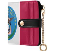 GuoChe City Flag Salt Lake City Utah Progress Pride Ladies Folding Coin Wallet Fancy Premium PU Leather Wallet for Men Women, City Flag Columbus Ohio, One Size, Modern