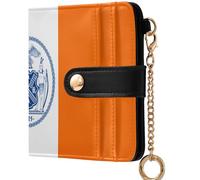 GuoChe City Flag Salt Lake City Utah Progress Pride Ladies Folding Coin Wallet Fancy Premium PU Leather Wallet for Men Women, Flag of New York City, One Size, Modern