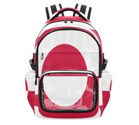 GuoChe Clear Backpack for School Heavy Duty Carry On Backpack Travel Bag for School Work Travel, Age 7-18, Flag of Greenland, One Size, Childrens-school-backpacks