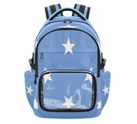 GuoChe Clear Backpack for School Heavy Duty Carry On Backpack Travel Bag for School Work Travel, Age 7-18, National Flag of the Federated States of, One Size, Childrens-school-backpacks