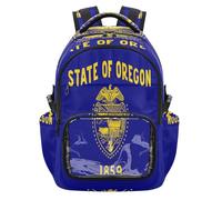GuoChe Clear Backpack Heavy Duty Carry On Backpack Travel Bag for School College Travel, Age 7-18, Oregon State Flag, One Size, Childrens-school-backpacks