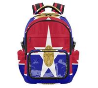 GuoChe Clear Backpack High School Backpacks Clear Bookbag for With Side Pocket, Age 7-18, City Flag Dallas Texas, One Size, Childrens-school-backpacks