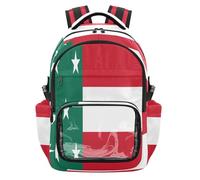 GuoChe Clear Backpack High School Backpacks Clear Bookbag for With Side Pocket, Age 7-18, Flag of Yucatan, One Size, Childrens-school-backpacks