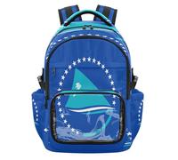 GuoChe Clear Backpack Water-Resistant School Backpack with Laptop Compartment for Teens Boys Girls, Age 7-18, National Flag of the Federated States of, One Size, Childrens-school-backpacks