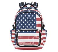 GuoChe Clear Kid Backpack for School Cute Sturdy Backpack with Reinforced Strap Stitches for School College Travel, Age 7-18, Flag of the United States of America, One Size, Childrens-school-backpacks