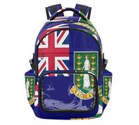 GuoChe Clear Kid Backpack for School Cute Sturdy Backpack with Reinforced Strap Stitches for School College Travel, Age 7-18, British Virgin Islands Flag, One Size, Childrens-school-backpacks