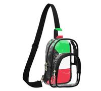GuoChe Clear Sling Bag See Through durables Fabric Compact Size Adjustable Strap Multi Compartment Front, National Flag of the Republic of Korea, One Size