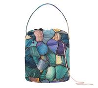 GuoChe Colorful Luxury Irregular Marble Texturee Seamless Pattern_4 Yarn Bags Yarn Bag Crocheting with Holes Crochet Tote for Travel Crochet Travel Knitting