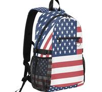 GuoChe Computer Backpack Twill Tote Fabric 20L Capacity with Side Strap Buckle for Outdoor Activities, Flag of the United States of America, One Size, Basic-multipurpose-backpacks