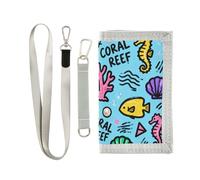 GuoChe Coral Reef Marine Life Pattern Trifold Wallets With Money Clip for Credit Cards Trendy Sturdy Wallets With Money Clip with
